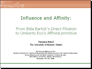 Influence and Affinity